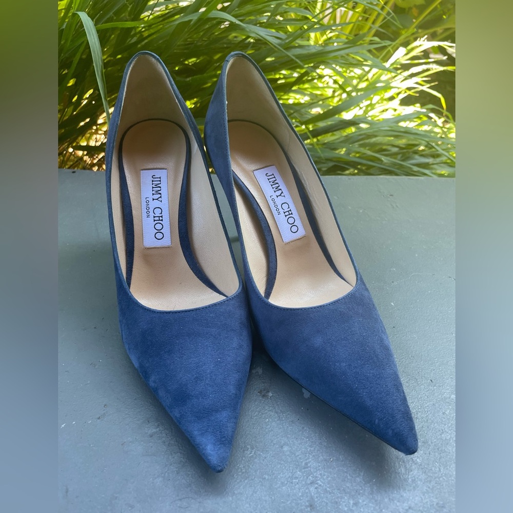 Jimmy Choo Navy Suede Heels